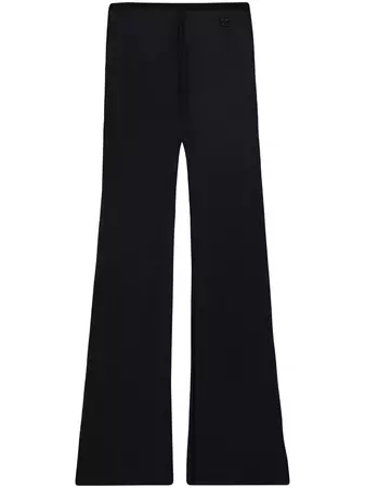 Courrèges logo-embroidered Flared Trousers - Farfetch