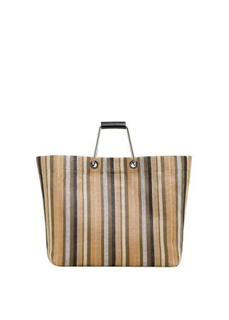 Violeta BY MANGO Striped shopper bag