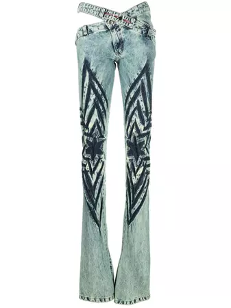 Masha Popova Asymmetric Faded Jeans - Farfetch