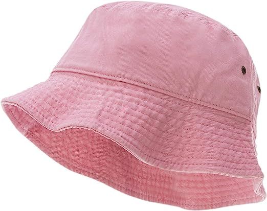 Bandana.com 100% Cotton Bucket Hat for Men, Women, Kids - Light Pink - Single Piece - Small/Medium - Summer Cap Fishing Hat at Amazon Women’s Clothing store