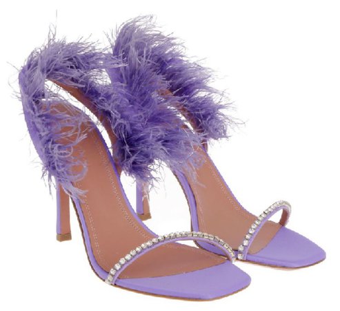 AMINA MUADDI Purple Feather Adwoa Heels