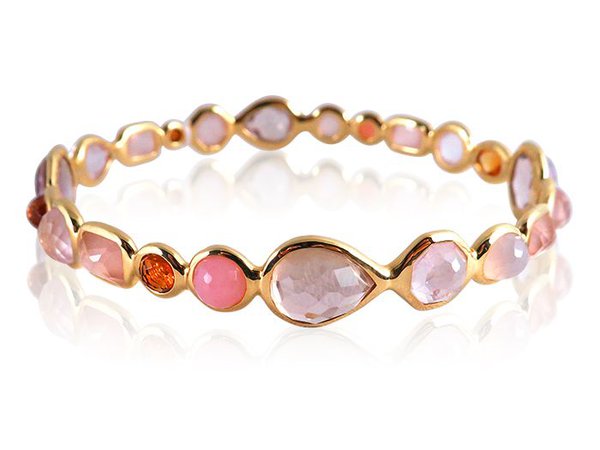 Ippolita Rock Candy Bangle Bracelet, Fashioned in 18K Yellow Gold, Featuring the Pink Sand Color Palette | Bangle bracelets, Pink sand, Ippolita rock candy