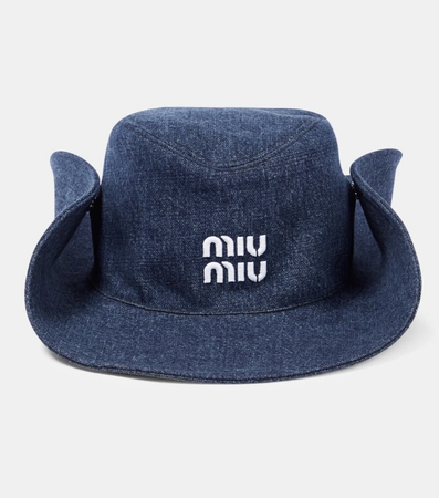 MIU MIU Logo denim cowboy hat