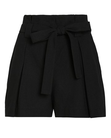 L'Agence | Alex Cotton-Linen Paperbag Shorts