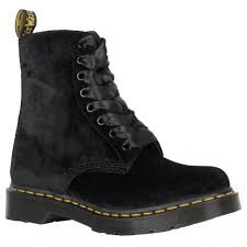 Dr.Martens black velvet boots