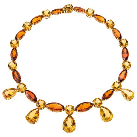 Sabbadini Jewelry 152 Carat Citrine Necklace For Sale at 1stDibs