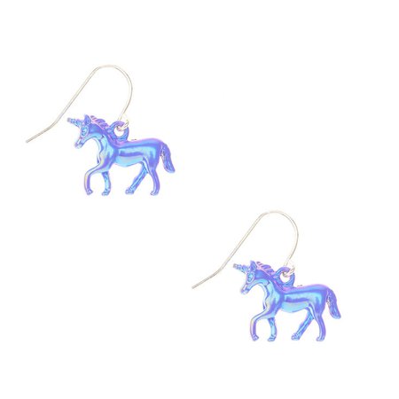 Claire's purple unicorn earrings
