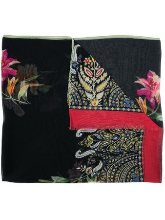 Etro Floral And Paisley Print Scarf