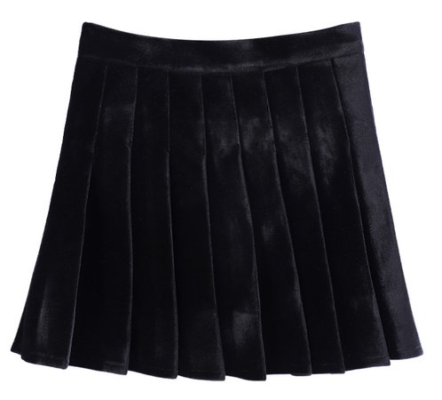 velvet pleated skirt