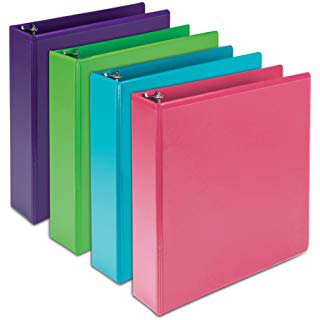 6Pack 1"Inch Round 3 Ring Binder View Binders with 2 Pockets,Holds 225 Sheets Assorted Colors for Office,Home,Shool: Amazon.ca: Gateway
