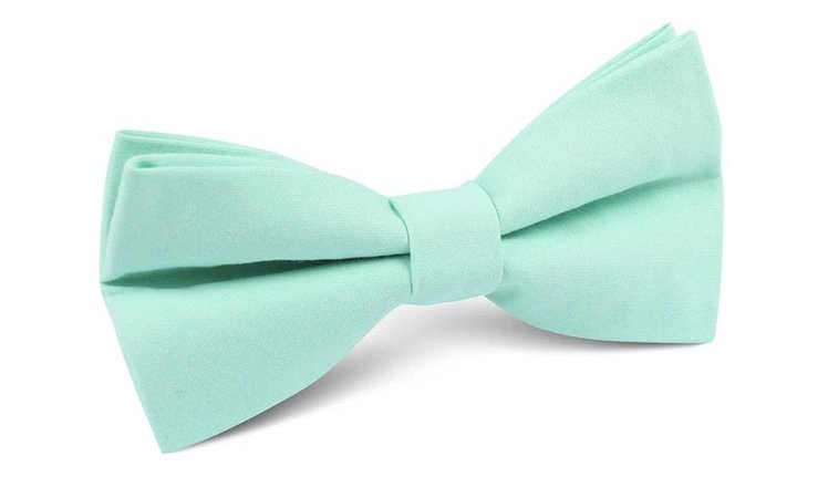 mint green cotton bow tie