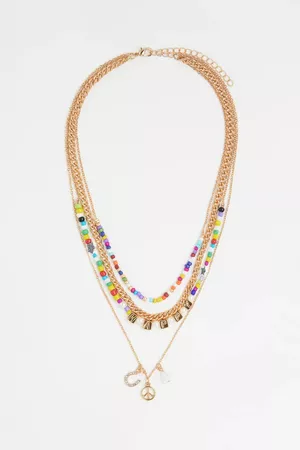 Four-strand Beaded Necklace - Gold-coloured/Multicoloured - Ladies | H&M US