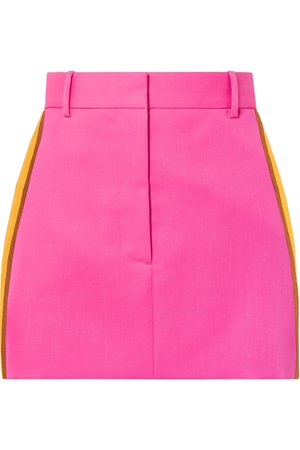 CALVIN KLEIN 205W39NYC | Striped wool-twill mini skirt | NET-A-PORTER.COM