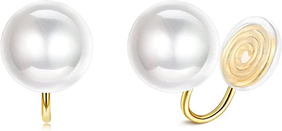 Amazon.com: HAIAISO Pearl Clip On Earrings Simulated Freshwater Pearl Earrings for Women Clip On Pearl Earrings Non-Pierced 8MM 10MM 12MM: Clothing, Shoes & Jewelry