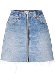 Alexander Wang | Distressed denim mini skirt | NET-A-PORTER.COM