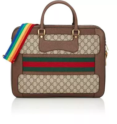 Gucci Gg Supreme Canvas And Leather Briefcase In Brown | ModeSens