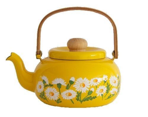 yellow daisy tea pot