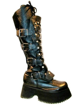 Mens Muro Platform Boots Vintage Black Leather Cyber | Etsy