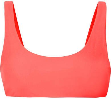 Rounded Edges Neon Bikini Top - Bright pink