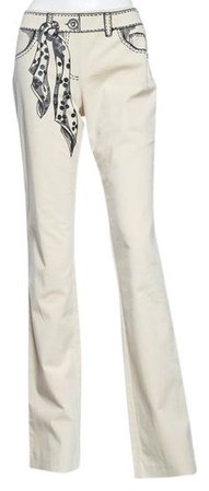 Moschino Off-white Graphic Print Stretch Pant Skinny Jean