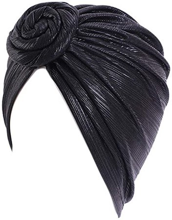 XuHang Women Muslim Spiral Knot Flower Turban Cap Shiny Metallic Pleated Pre-Tied Bonnet Headwrap Chemo Hat Stretchy Hair Cover for Bithday Gifts : Amazon.co.uk: Clothing