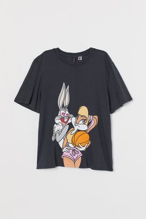 T-shirt with Printed Design - Black/Looney Tunes - Ladies | H&M US