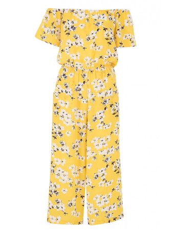 yellow-and-white-floral-print-culotte-jumpsuit-00100011790.jpg (900×1200)