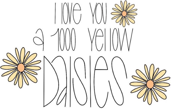I love you a 1000 yellow daisies
