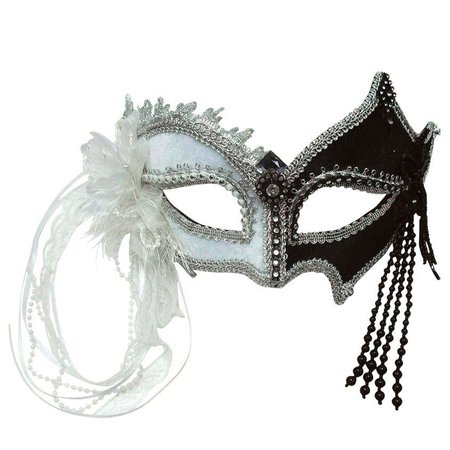 black and white masquerade mask