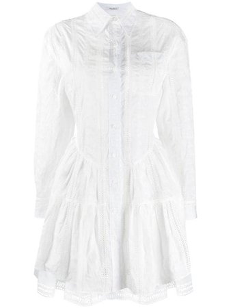 Miu Miu Embroidered Shirt Dress MF35861JJL White | Farfetch