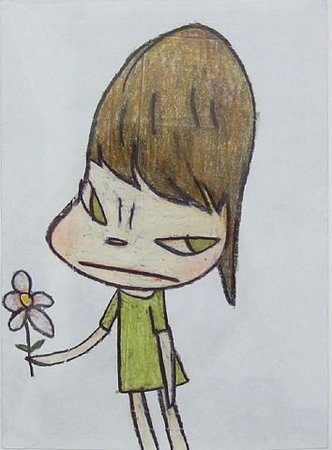yoshitomo nara angry flower girl drawing photo filler