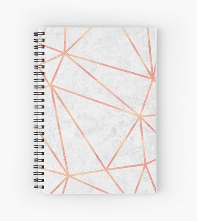 "Marble Geometric Rose Gold Design" Spiral Notebooks by bazzadesigns | Redbubble