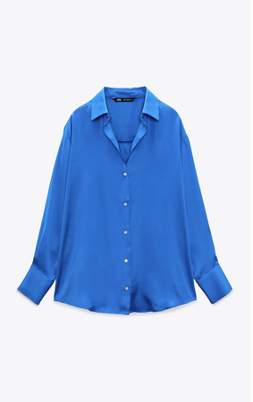 blue satin shirt