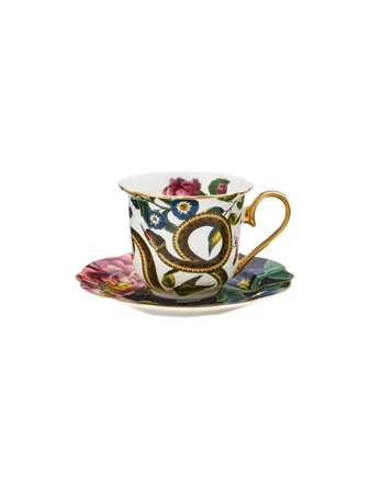 snakes flower teacup tea set