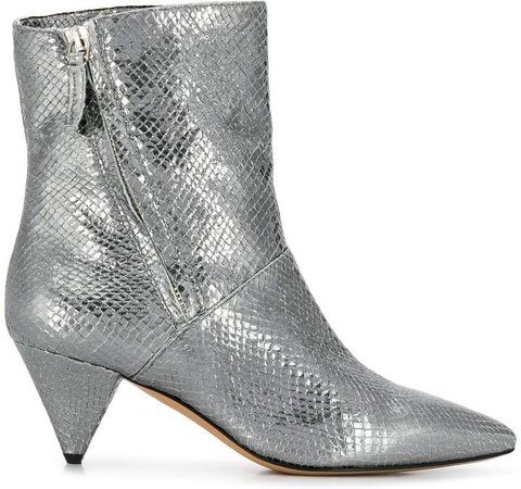 pointed metallic sheen boots