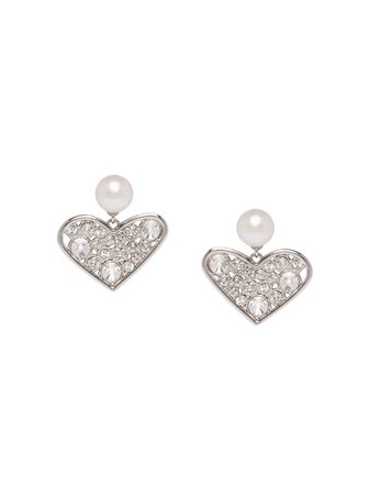 Miu Miu Micro Jewel Heart Earrings - Farfetch