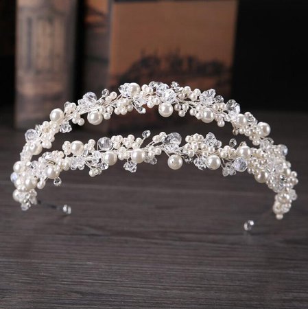 Pearl tiara wedding bridal crown silver bridal headpiece | Etsy