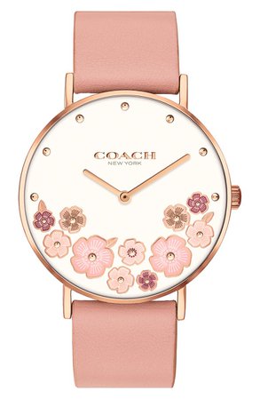 COACH Perry Leather Strap Watch, 36mm | Nordstrom
