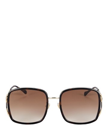Gucci Square Wire Horsebit Sunglasses | INTERMIX®
