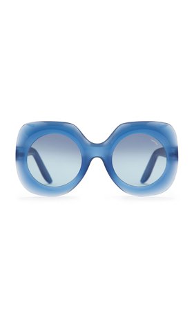 Paula Round-Frame Acetate Sunglasses by Lapima | Moda Operandi