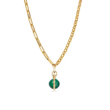 Gold Deconstructed Axiom Malachite Chain Necklace | Missoma Limited
