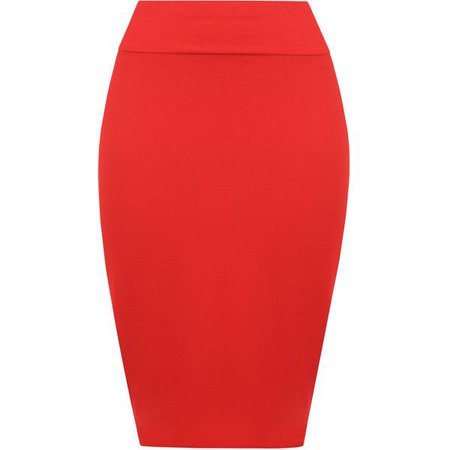 Bright Red Pencil Skirt