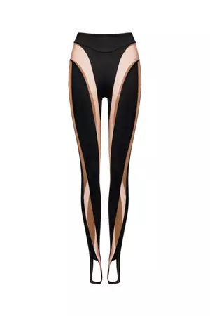Mesh-paneled Stirrup Leggings - Beige/color-block - Ladies | H&M US