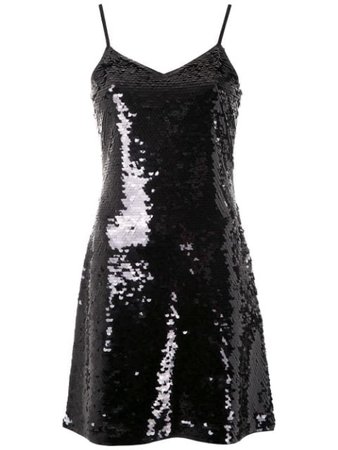 MICHAEL MICHAEL KORS Paillette-Embellished Jersey Mini Dress in 001 Black