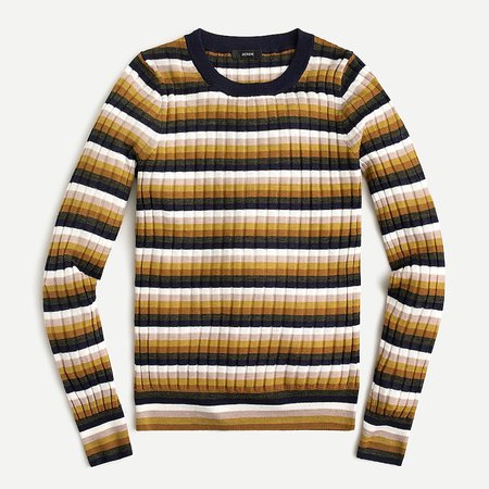 J.Crew: Ribbed Sweater In Stripe For Women