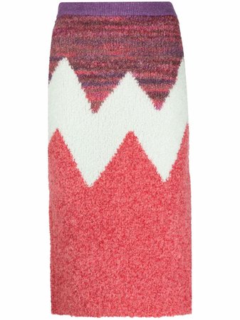 Andersson Bell geometric-pattern Knitted Bodycon Midi Skirt - Farfetch