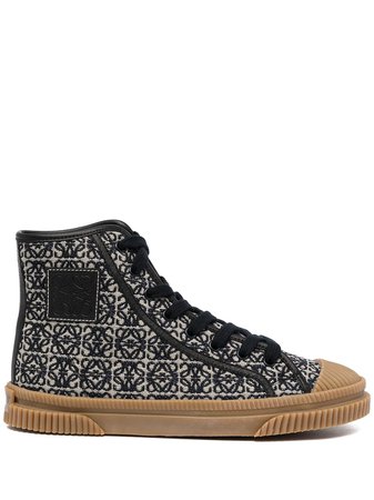 Shop LOEWE Anagram high top sneakers with Express Delivery - FARFETCH
