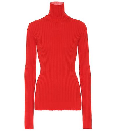 Cotton-blend turtleneck sweater