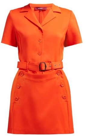 Thandie Panelled Crepe Mini Dress - Womens - Orange