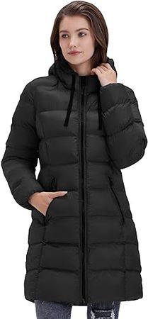 Amazon.com: SLOWTOWN Women’s Long Puffer Coat Lightweight Hooded Puffy Coat Mid-length Warm Winter Coat : Clothing, Shoes & Jewelry